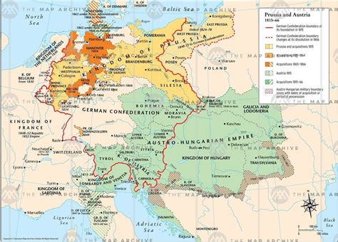 Central Europe Prussia And Austria And Their Acquisitions 1815 66