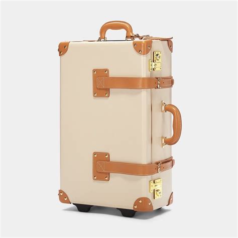 Neutral Carry On Luggage Retro Fashion Leather Suitcase