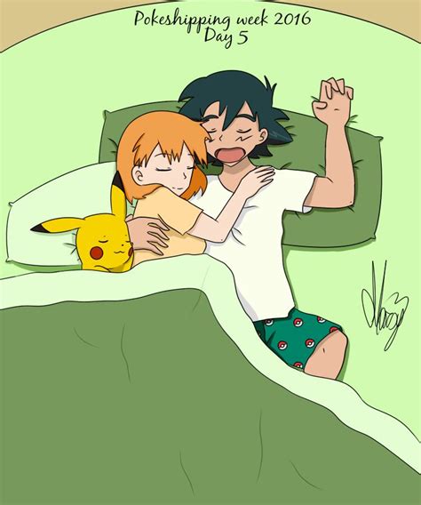 Sleeping Together Pokeshipping Week 2016 By Marsy3 On Deviantart Ash And Misty Pokemon Ash