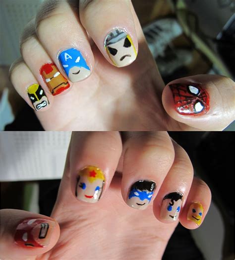 Mixed Superhero Nail Art— Oh Yes Superhero Nails Nails Fashion Nails