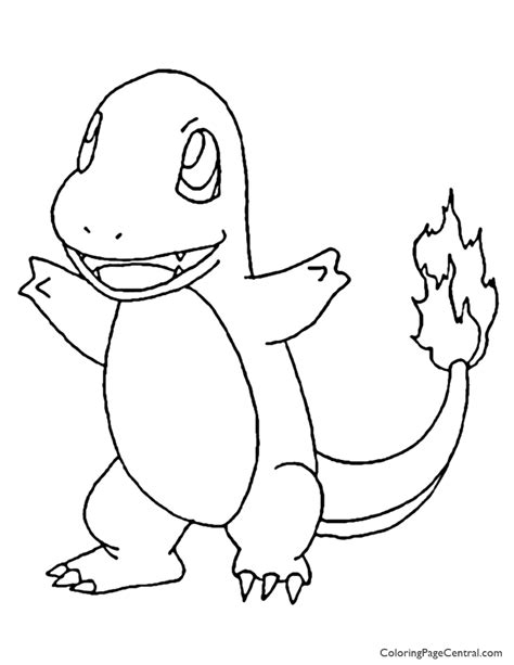 Pokemon Charmander Coloring Page Coloring Page Central