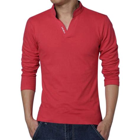 Buy Men Clothes Solid Color Long Sleeve Slim Fit T Shirt Tops Blouse At Affordable Prices — Free