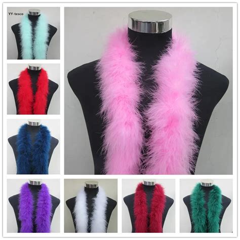 48 50g 2meters Long Turkey Feather Boas Super Quality Dyed Fluffy Feather Boafor Party Carnival