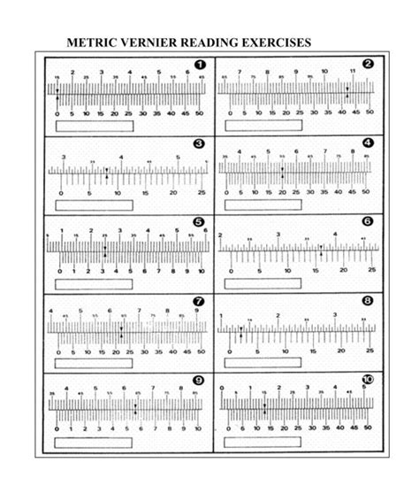 Solved Metric Vernier Reading Exercises Metric Micrometer
