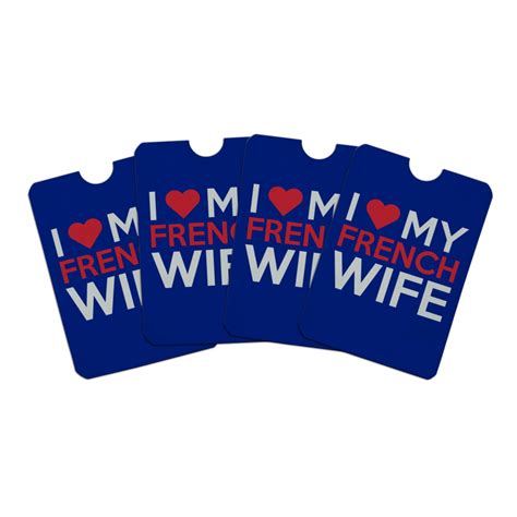 I Love My French Wife Credit Card Rfid Blocker Holder Protector Wallet Purse Sleeves Set Of 4