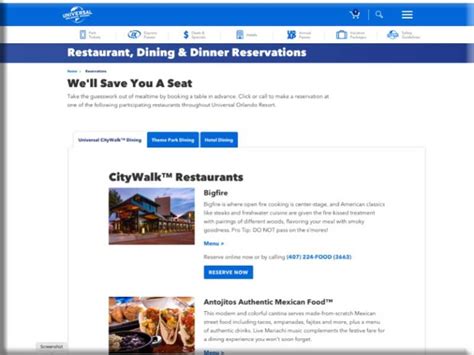 How To Make Dining Reservations At Universal Orlando Resort Universal