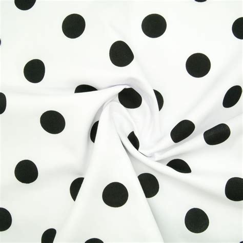 Large Black Spots On White 25mm Spot Polycotton Fabric Love