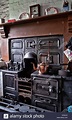 Cast iron open fire cooking range from the 1800's/early 1900's. Black ...
