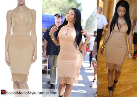 Nicki Minaj Nude La Perla Dress Dress Wheretoget
