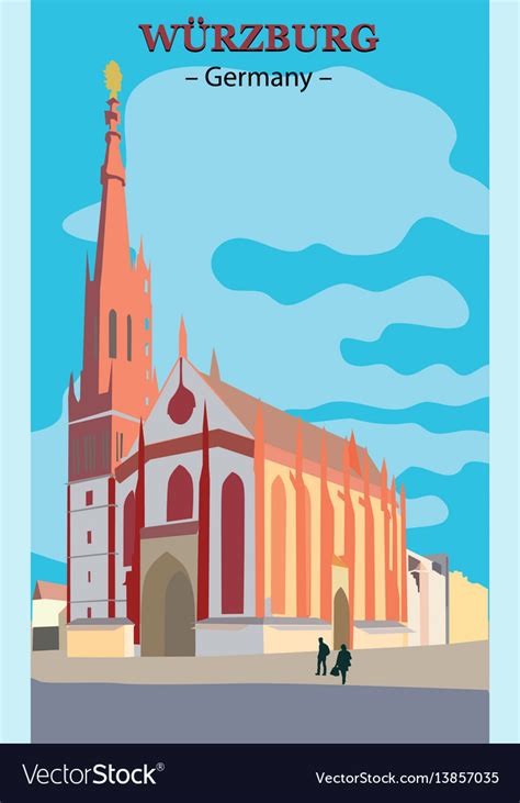 Wurzburg Church In Germany Royalty Free Vector Image