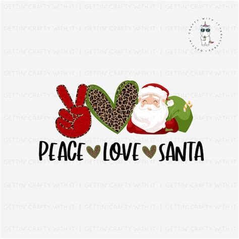 Peace Love Santa Png Digital Download Etsy