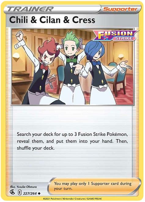 Chili And Cilan And Cress Fusion Strike 227 Pokemon Card