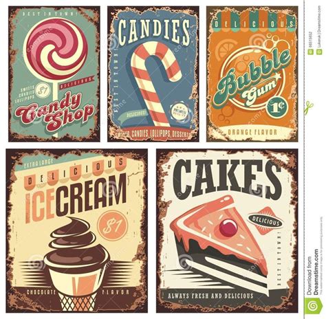 Vintage Candy Shop Collection Of Tin Signs Retro Tin Signs Vintage