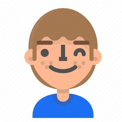 Avatar Emoji Emoticon Face Man Profile Wink Icon Download On