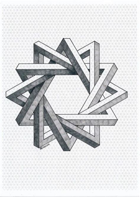 Impossible Geometric Drawing Geometry Art Isometric Art