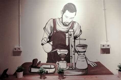 Ratio Speciality Coffee Mural On Behance Coffee Wall Art Mural Cafe