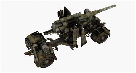 Flak 88 Artillery 3d Model 10 3ds Fbx Obj Max Free3d