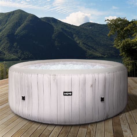 Atlantic 4 6 Person Round Inflatable Hot Tub In Whitewood Wave Spas