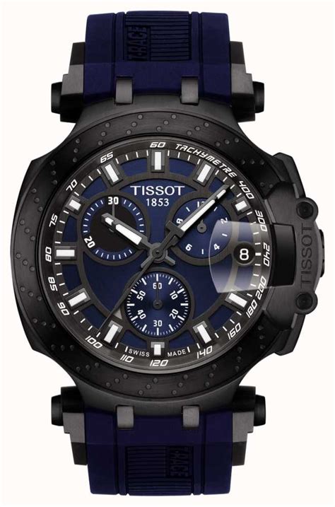 tissot men s t race quartz chrono blue strap blue dial t1154173704100 first class watches™