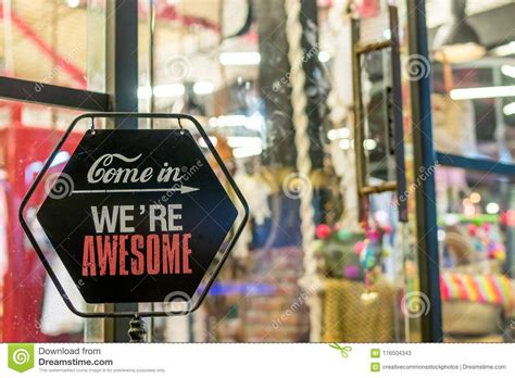 Come In Were Awesome Sign Picture Image 116504343