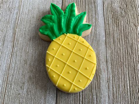 Pineapple Cookies Fruit Cookies Birthday Cookies Sugar Etsy