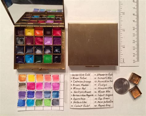 Perfect Little Brass Watercolor Travel Palette Using Vintage Brass