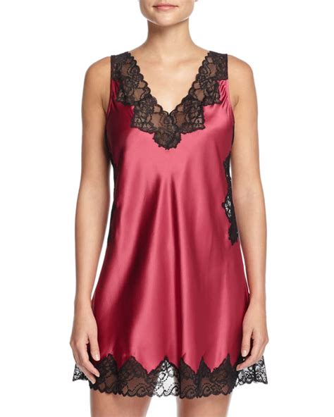 Neiman Marcus Lace Inset Chemise Neiman Marcus