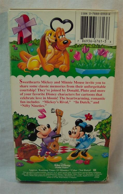 Walt Disney Sweetheart Stories Mickey Minnie Mouse Pluto Vhs Video 1996 786936676136 Ebay