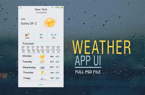 Weather App Ui Psd Free Photoshop Brushes At Brusheezy