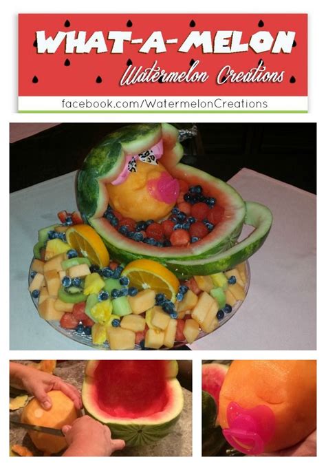 Whatamelon Watermelon Creations Baby Carriage Baby Shower Food Art