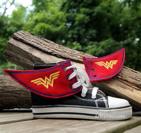 Inspired By Wonder Woman Embroidered Shoe Wings Mtcoffinz Etsy