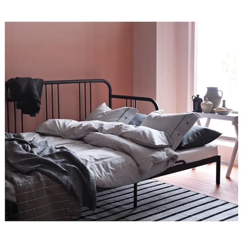 Copridivano bastano dei cuscini per trasformare il letto in divano. FYRESDAL Struttura letto divano, nero, 80x200 cm - IKEA IT