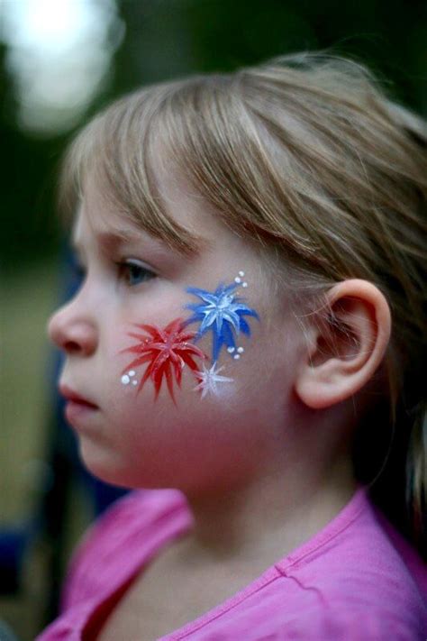 Easy 4th Of July Face Painting Ideas Fourth Of July Usa Red White Blue Patriotic Body