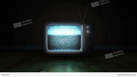Old Fashioned Tv With Static Stock Animation 8449107