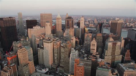 4k Stock Footage Aerial Video Fly Over Lower Manhattan Approach 40