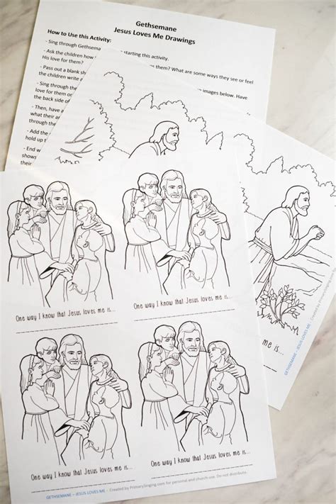 Coloring melonheadz lds illustrating just in time for general jesus. Gethsemane - Jesus Loves Me Drawings - Primary Singing