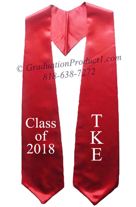 Tau Kappa Epsilon Red Greek Graduation Stole And Sashes From