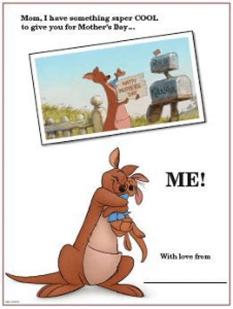 Free Winnie The Pooh Printable Mothers Day Card