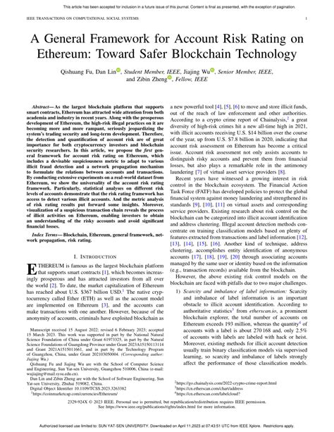 Pdf A General Framework For Account Risk Rating On Ethereum Toward Safer Blockchain Technology