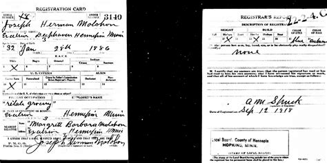 Us World War I Draft Registration Cards 1917 1918 For Joseph Herman