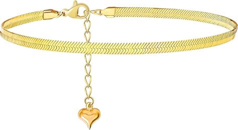Ankle Bracelet Gold Anklet For Women14k Gold Plated Snake Chain