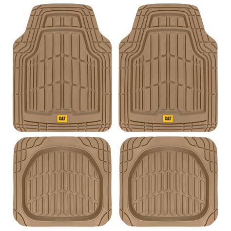 Cat 4pc Car Rubber Floor Mats For All Weather Protection Semi Custom