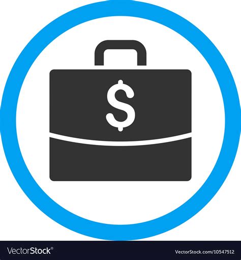 Business Case Flat Rounded Icon Royalty Free Vector Image