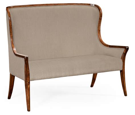 High Curved Back Settee Upholstered In Mazo