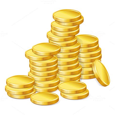 Stacks Of Gold Coins Illustrations On Creative Market
