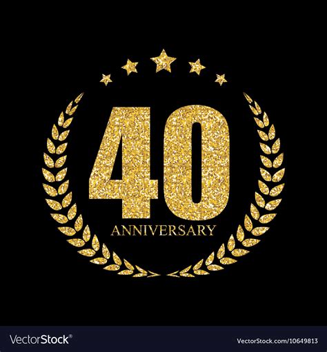 Template Logo 40 Years Anniversary Royalty Free Vector Image