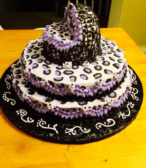 Brown cheetah, white zebra and orange tiger Purple Leopard Print-- Baby Shower Cake With Bassinet ...