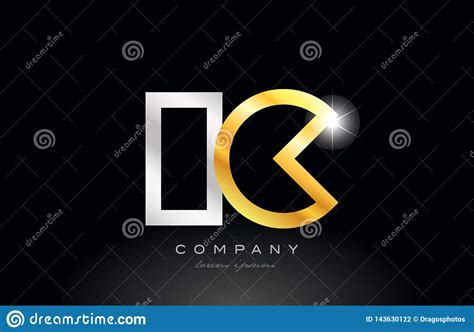 Gold Silver Alphabet Letter Ic I C Combination For Logo Icon Design