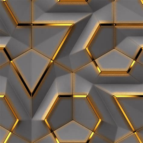 Gold Grey 3d Lattice Wallpaper Removable Texture Peel And Stick Or