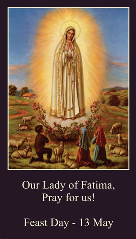 Our Lady Of Fatima Prayer Card In English Tarjeta De Oración De Nuestra